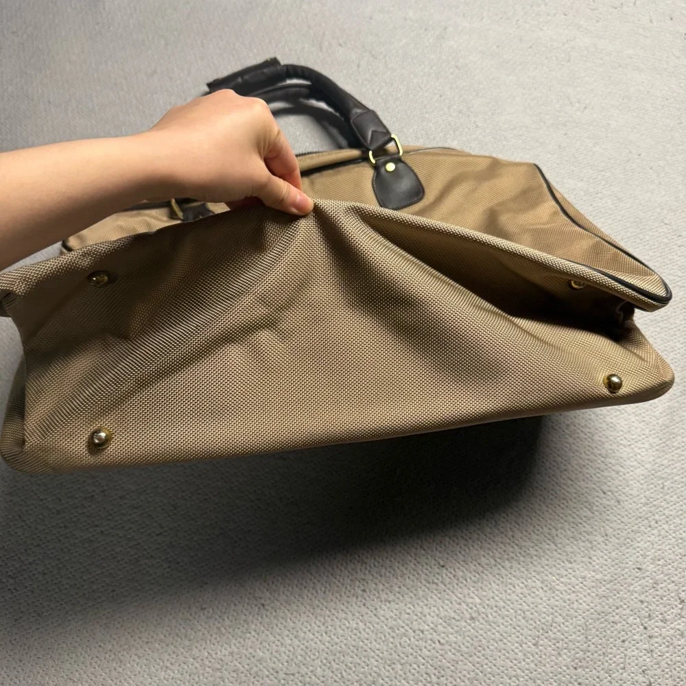 London Fog Vintage Y2K Tan and Black Men's Briefcase Bag EUC